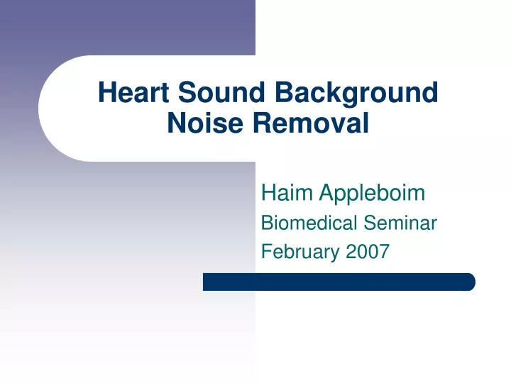 heart sound background noise removal