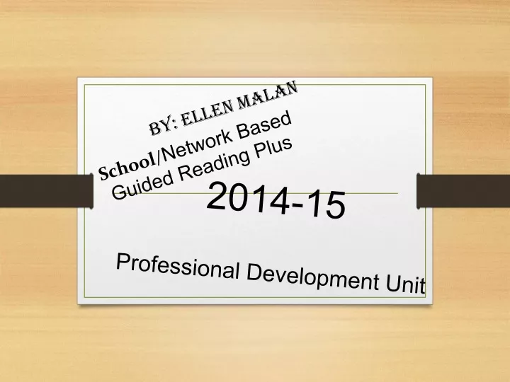 2014 15 professional development unit