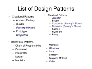 List of Design Patterns