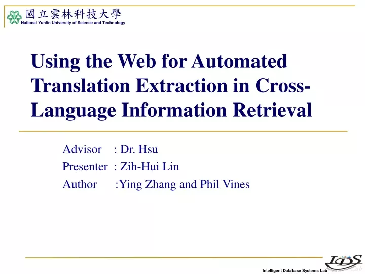 using the web for automated translation extraction in cross language information retrieval