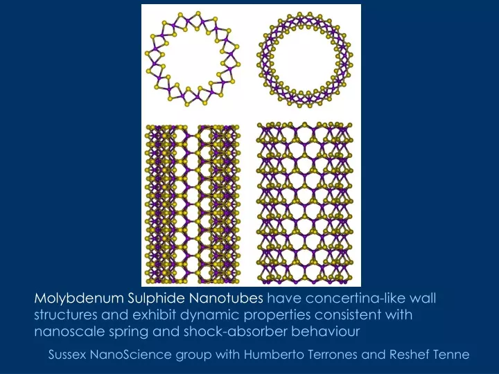 molybdenum sulphide nanotubes have concertina