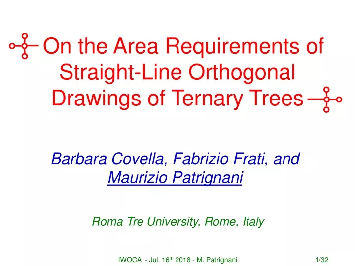 on the area requirements of straight line orthogonal drawings of ternary trees