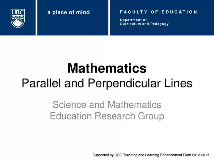 mathematics parallel and perpendicular lines