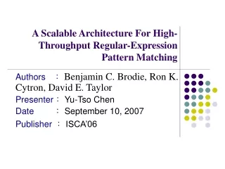 A Scalable Architecture For High-Throughput Regular-Expression Pattern Matching