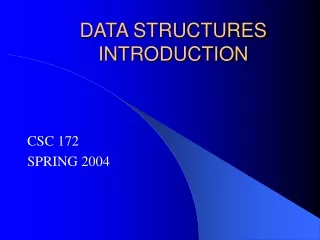 DATA STRUCTURES INTRODUCTION