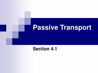 Passive Transport