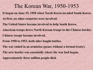 The Korean War, 1950-1953