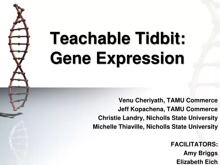 teachable tidbit gene expression