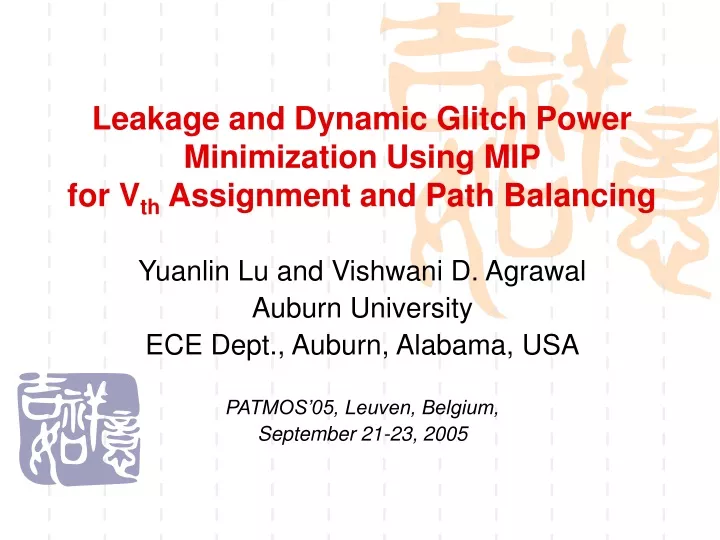 leakage and dynamic glitch power minimization using mip for v th assignment and path balancing