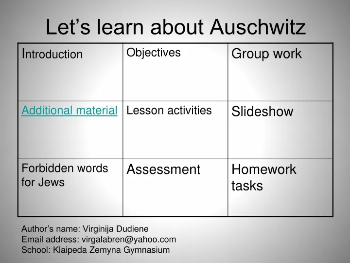 let s learn about auschwitz
