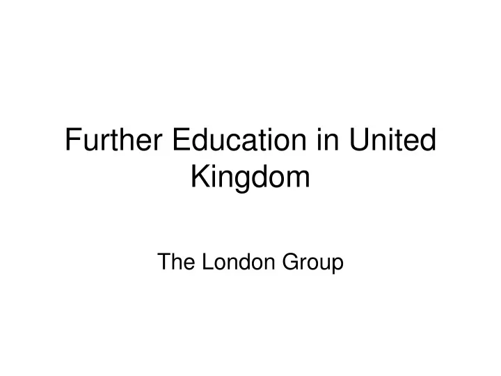 further education in united kingdom