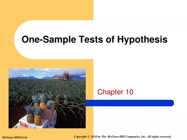 one sample tests of hypothesis