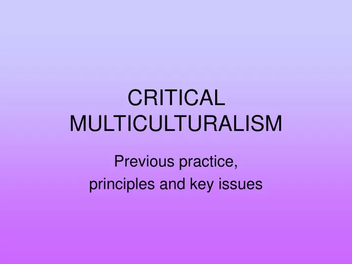 critical multiculturalism