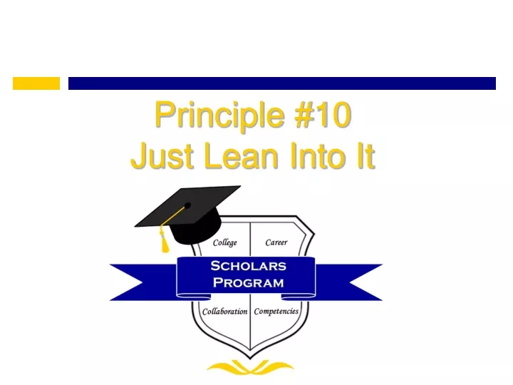 principle 10 just lean into it