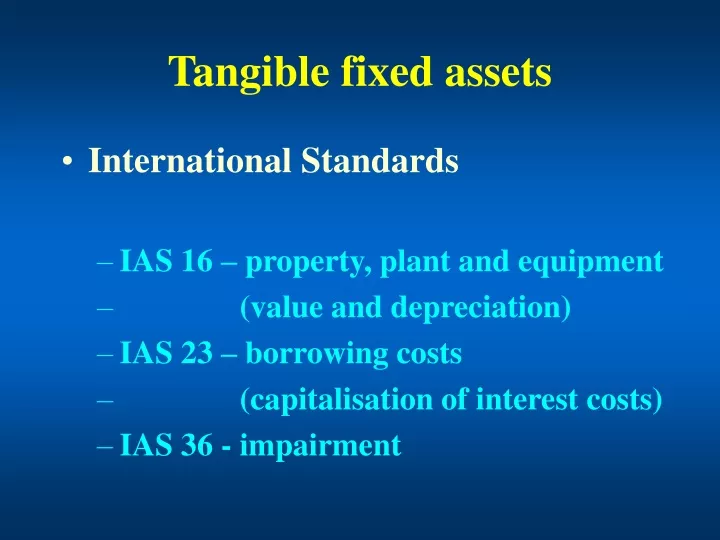 tangible fixed assets
