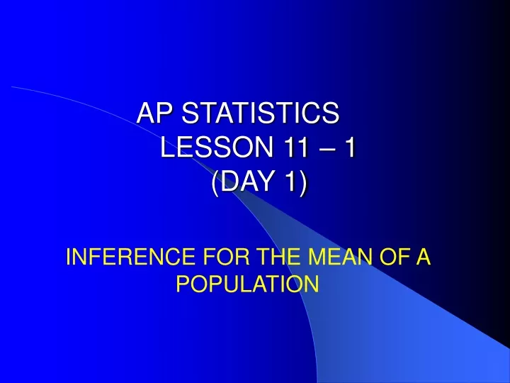 ap statistics lesson 11 1 day 1