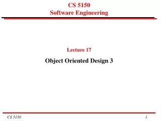 CS 5150  Software Engineering