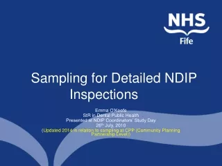 Sampling for Detailed NDIP Inspections