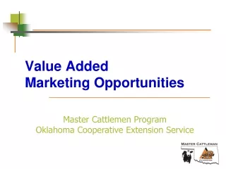 Value Added Marketing Opportunities