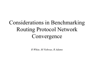 Considerations in Benchmarking Routing Protocol Network Convergence
