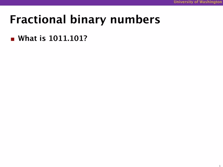 fractional binary numbers