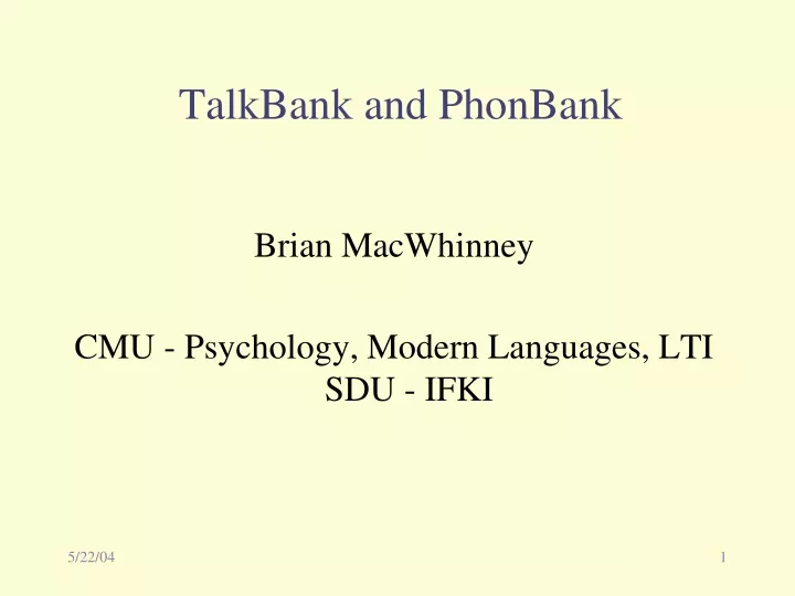 talkbank and phonbank