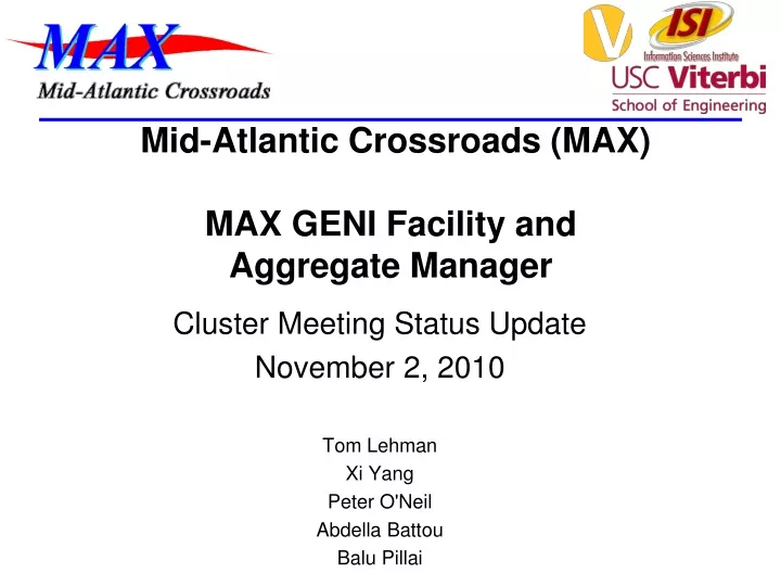 mid atlantic crossroads max max geni facility and aggregate manager