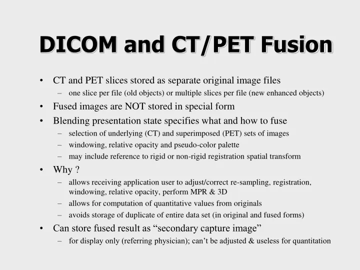 dicom and ct pet fusion