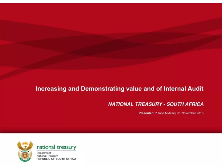 increasing and demonstrating value and of internal audit