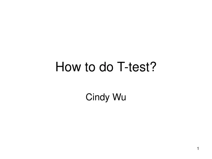 how to do t test