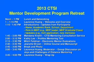 2013 CTSI Mentor Development Program Retreat
