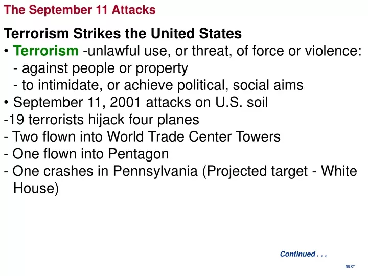 the september 11 attacks
