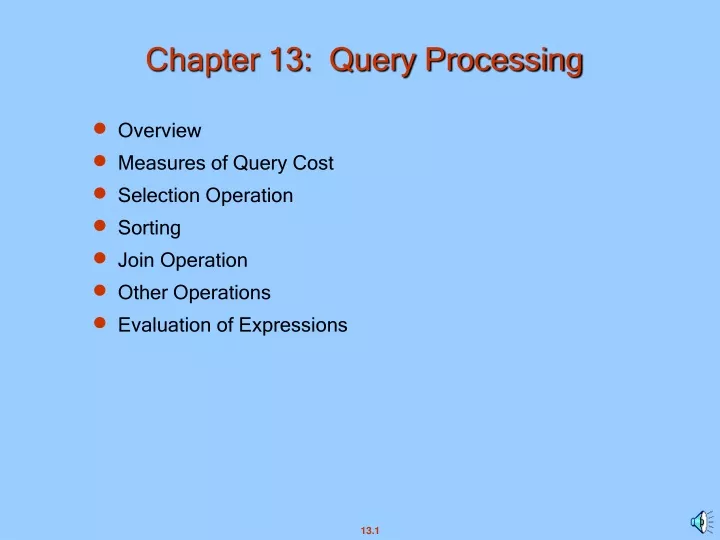 chapter 13 query processing