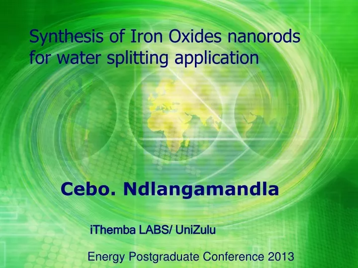synthesis of iron oxides nanorods for water