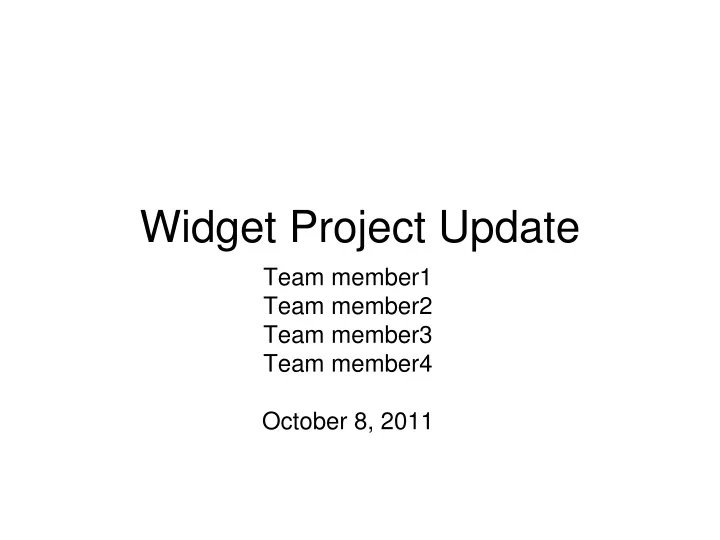 widget project update