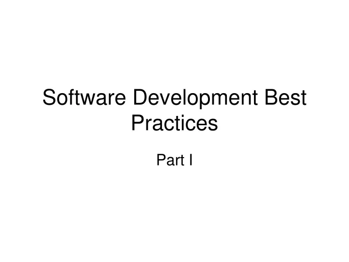 software development best practices