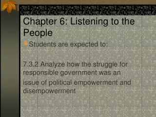 Chapter 6: Listening to the People