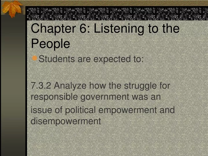 chapter 6 listening to the people