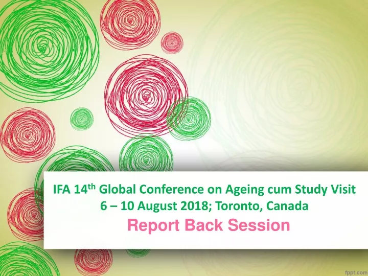 ifa 14 th global conference on ageing cum study