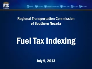 Fuel Tax Indexing