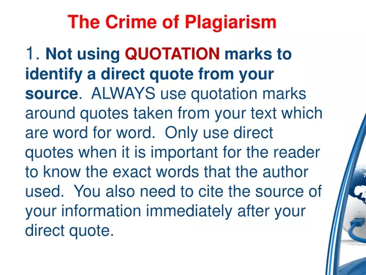 the crime of plagiarism