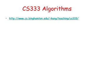 CS333 Algorithms