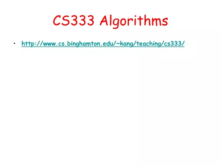 cs333 algorithms