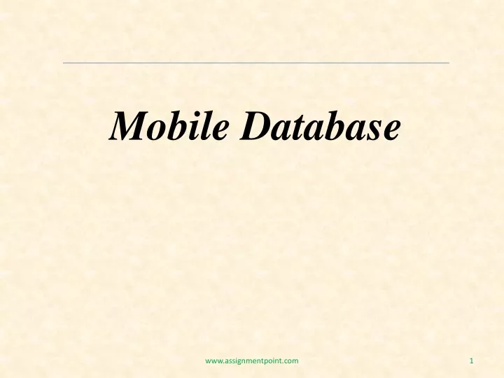 mobile database