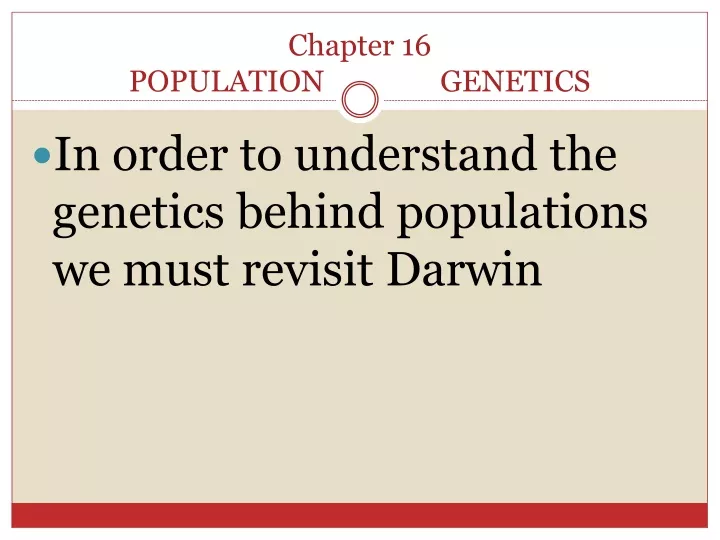 chapter 16 population genetics