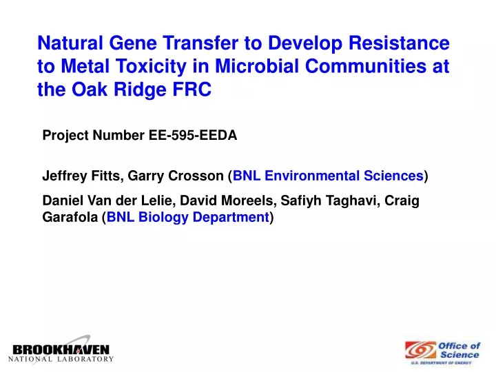natural gene transfer to develop resistance