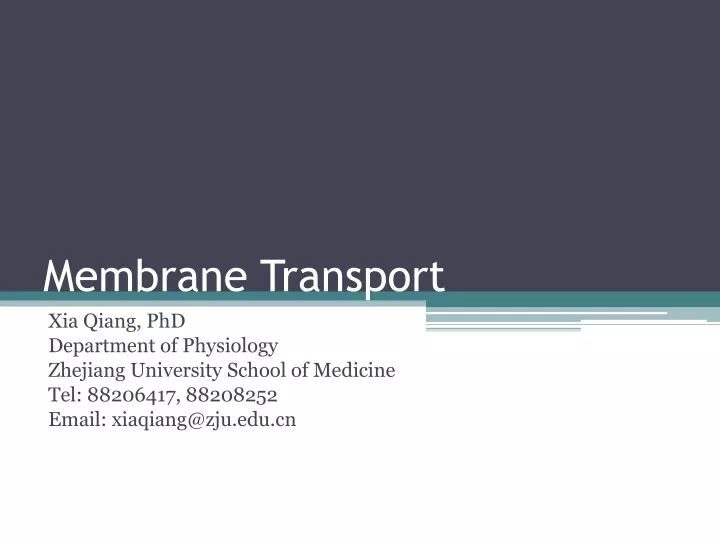 membrane transport