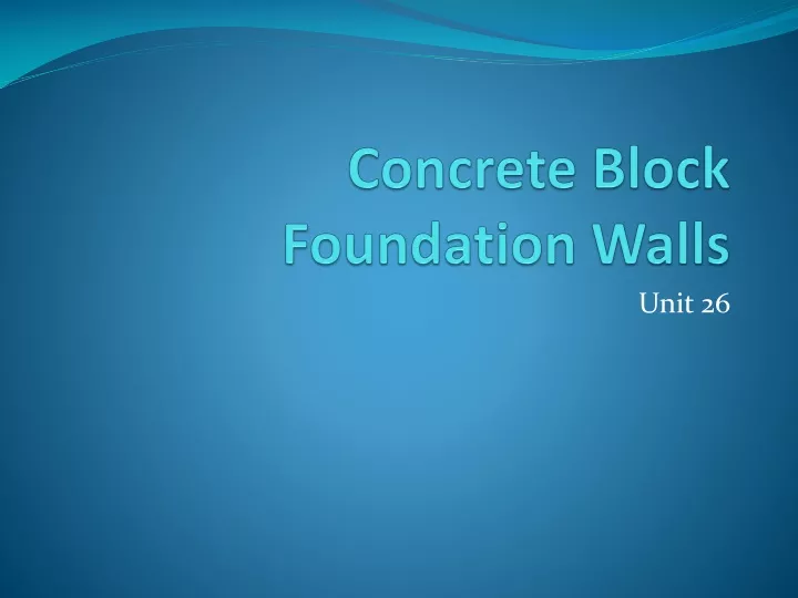 concrete block foundation walls