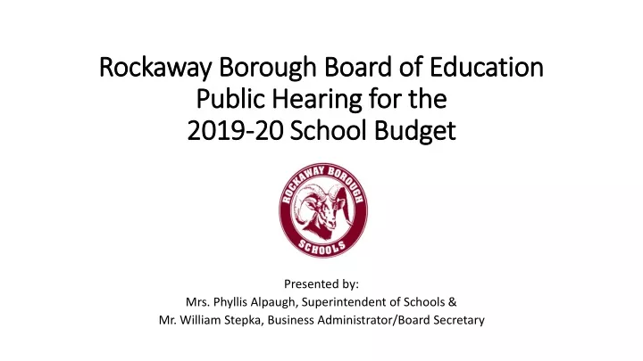 rockaway borough board of education public hearing for the 2019 20 school budget