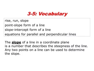 rise, run, slope point-slope form of a line slope-intercept form of a line